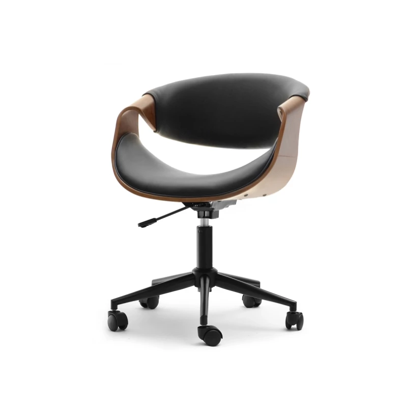 ENIGER Designer-Drehstuhl - Walnuss / Schwarz