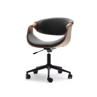 ENIGER Designer-Drehstuhl - Walnuss / Schwarz