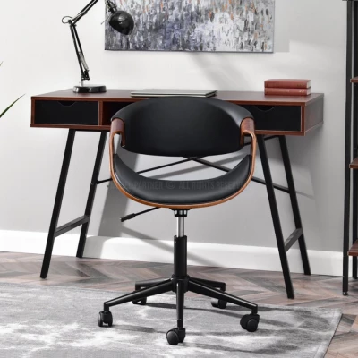 ENIGER Designer-Drehstuhl - Walnuss / Schwarz