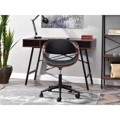 ENIGER Designer-Drehstuhl - Walnuss / Schwarz