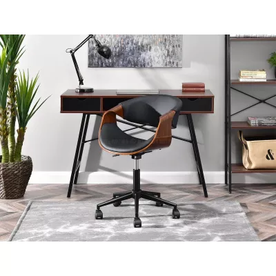 ENIGER Designer-Drehstuhl - Walnuss / Schwarz