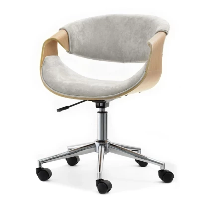 ENIGER Designer Drehstuhl - Eiche / Esche / Chrom