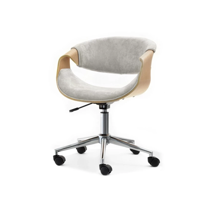 ENIGER Designer Drehstuhl - Eiche / Esche / Chrom