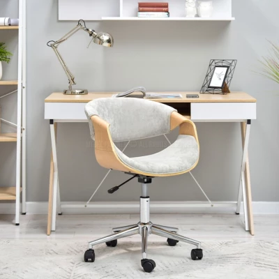 ENIGER Designer Drehstuhl - Eiche / Esche / Chrom