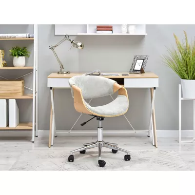 ENIGER Designer Drehstuhl - Eiche / Esche / Chrom