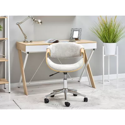 ENIGER Designer Drehstuhl - Eiche / Esche / Chrom