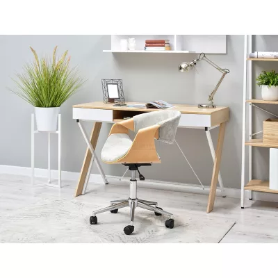 ENIGER Designer Drehstuhl - Eiche / Esche / Chrom