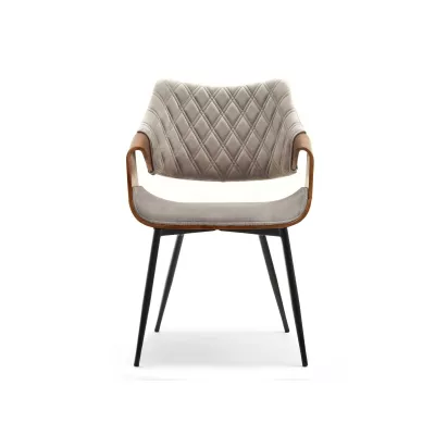 Designer Esszimmerstuhl NENET - Walnuss / Beige / Schwarz