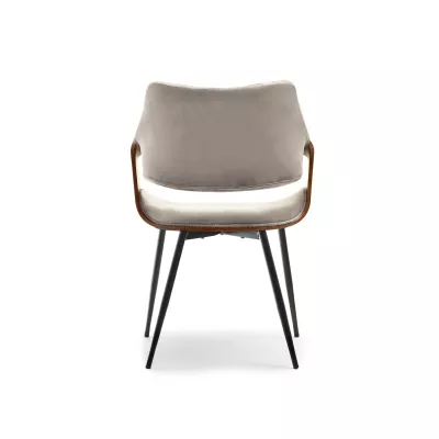 Designer Esszimmerstuhl NENET - Walnuss / Beige / Schwarz