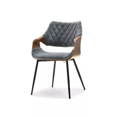 Designer Esszimmerstuhl NENET - Walnuss/Grau/Schwarz