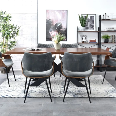 Designer Esszimmerstuhl NENET - Walnuss/Grau/Schwarz