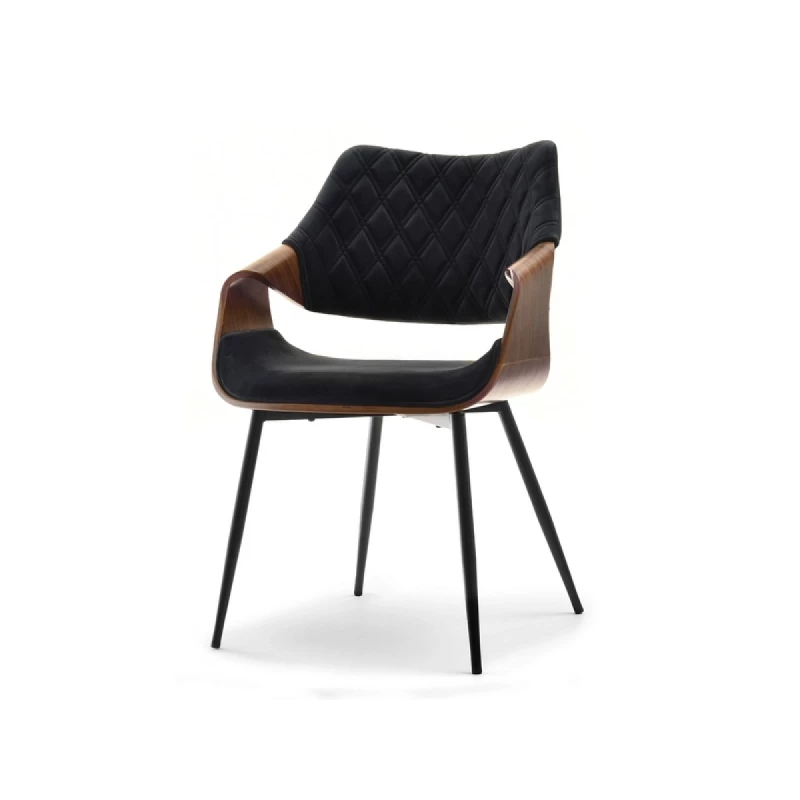Designer Esszimmerstuhl NENET - Walnuss / Schwarz