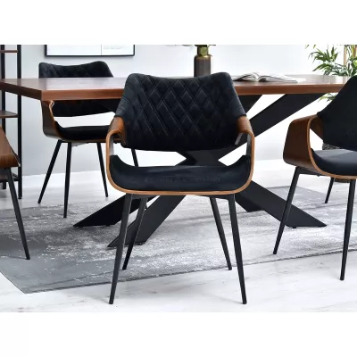 Designer Esszimmerstuhl NENET - Walnuss / Schwarz