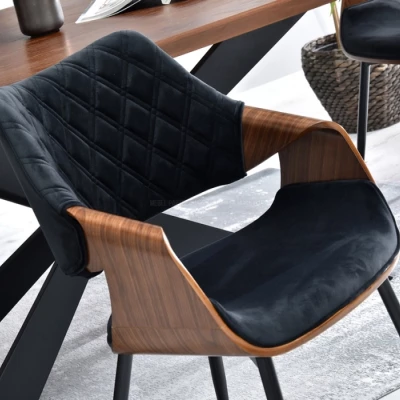 Designer Esszimmerstuhl NENET - Walnuss / Schwarz