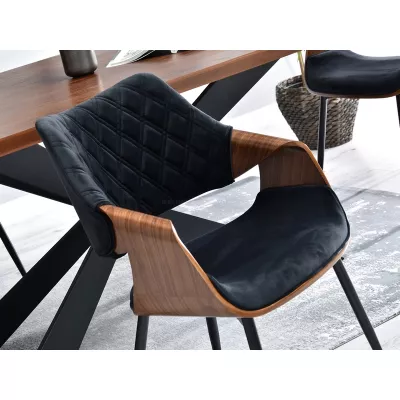 Designer Esszimmerstuhl NENET - Walnuss / Schwarz