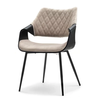 Designer Esszimmerstuhl NENET - schwarz / beige