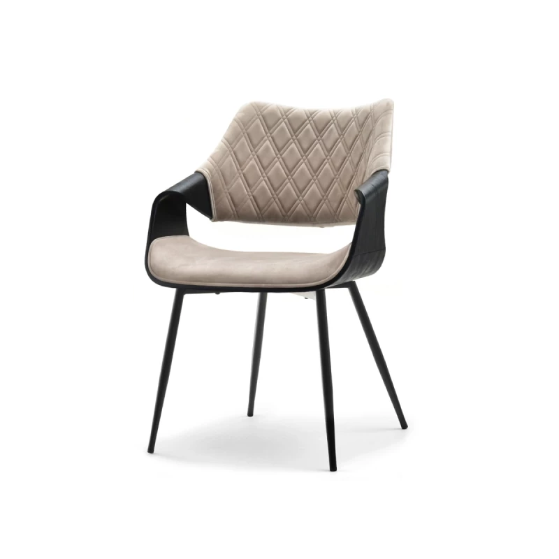Designer Esszimmerstuhl NENET - schwarz / beige