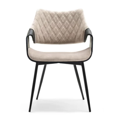 Designer Esszimmerstuhl NENET - schwarz / beige