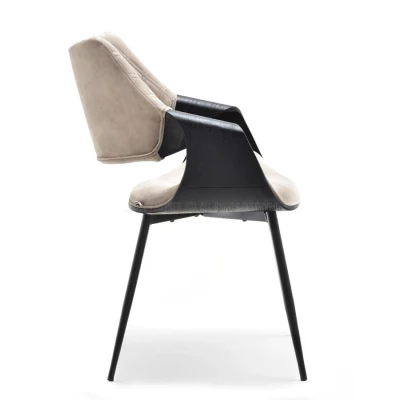 Designer Esszimmerstuhl NENET - schwarz / beige