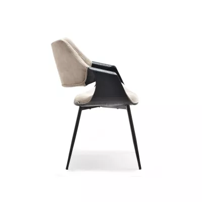 Designer Esszimmerstuhl NENET - schwarz / beige