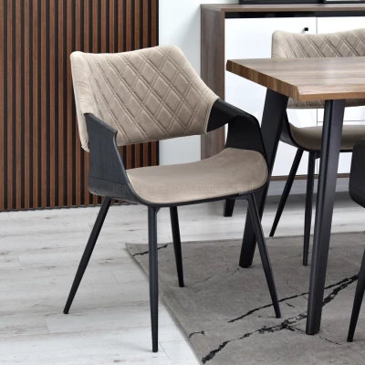 Designer Esszimmerstuhl NENET - schwarz / beige