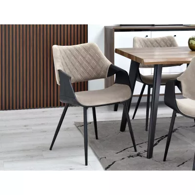 Designer Esszimmerstuhl NENET - schwarz / beige