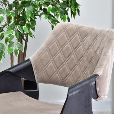 Designer Esszimmerstuhl NENET - schwarz / beige