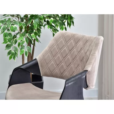 Designer Esszimmerstuhl NENET - schwarz / beige