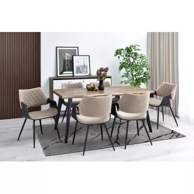 Designer Esszimmerstuhl NENET - schwarz / beige