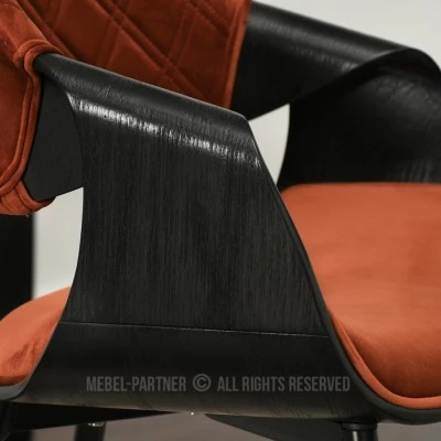 Designer Esszimmerstuhl NENET - schwarz / kupfer