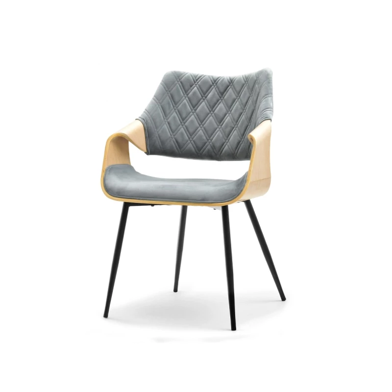 Designer Esszimmerstuhl NENET - Eiche/Grau/Schwarz