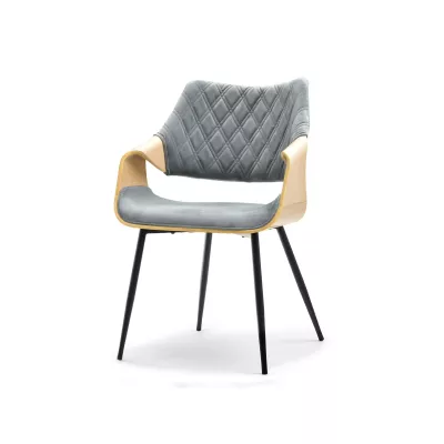 Designer Esszimmerstuhl NENET - Eiche/Grau/Schwarz