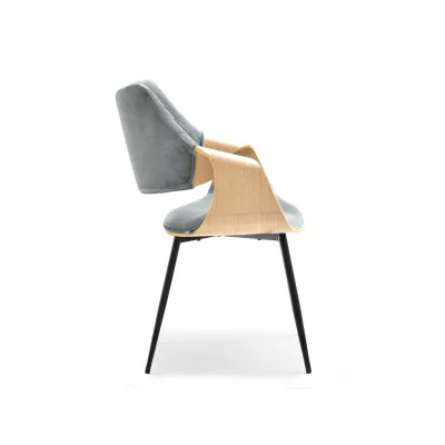 Designer Esszimmerstuhl NENET - Eiche/Grau/Schwarz