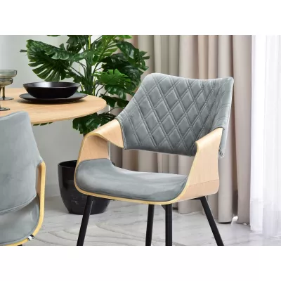Designer Esszimmerstuhl NENET - Eiche/Grau/Schwarz