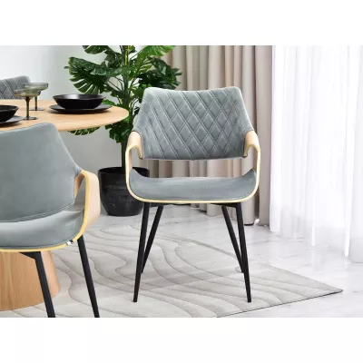 Designer Esszimmerstuhl NENET - Eiche/Grau/Schwarz