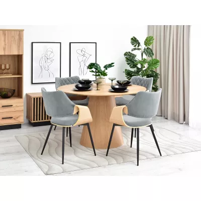 Designer Esszimmerstuhl NENET - Eiche/Grau/Schwarz