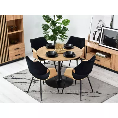 Designer Esszimmerstuhl NENET - Eiche / Schwarz