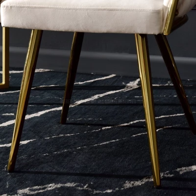 ALMA gepolsterter Esszimmerstuhl - beige / gold