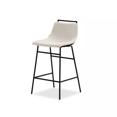 LATIFA gepolsterter Barhocker - creme / schwarz