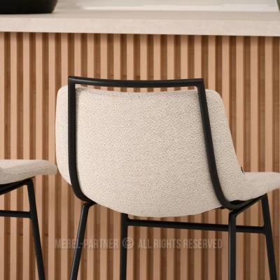 LATIFA gepolsterter Barhocker - creme / schwarz