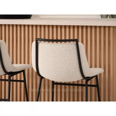 LATIFA gepolsterter Barhocker - creme / schwarz