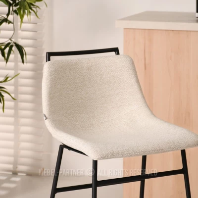 LATIFA gepolsterter Barhocker - creme / schwarz