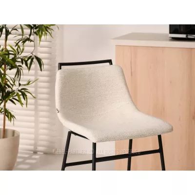 LATIFA gepolsterter Barhocker - creme / schwarz