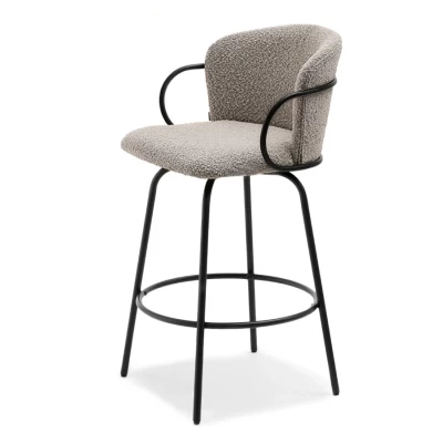 Barhocker MAKRINA - hellbeige / schwarz
