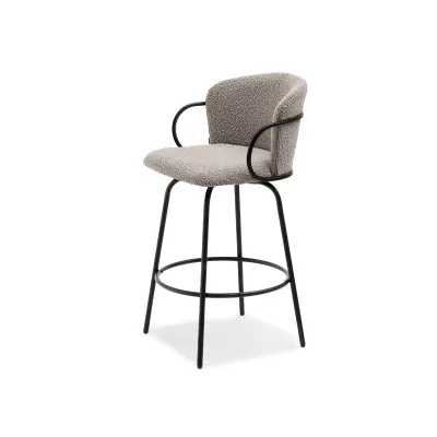 Barhocker MAKRINA - hellbeige / schwarz