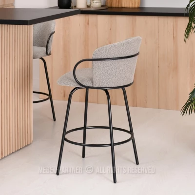 Barhocker MAKRINA - hellbeige / schwarz