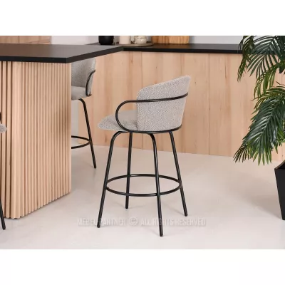 Barhocker MAKRINA - hellbeige / schwarz