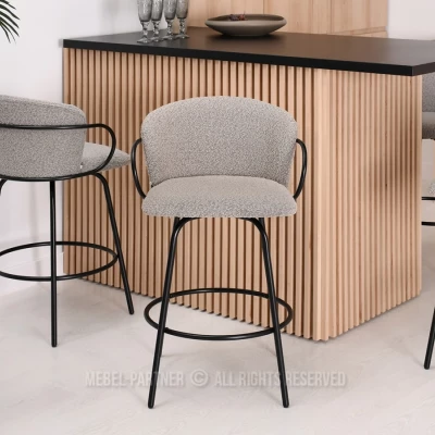 Barhocker MAKRINA - hellbeige / schwarz
