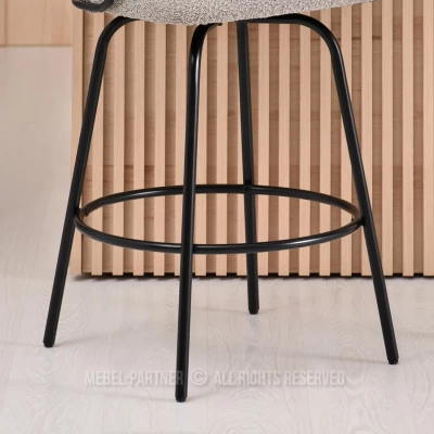 Barhocker MAKRINA - hellbeige / schwarz