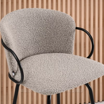Barhocker MAKRINA - hellbeige / schwarz